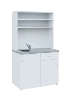 KUCH - ERGO 0 kuchyňka otevřená (dřez + baterie + lednice), 1800x1000x600 mm, bílá